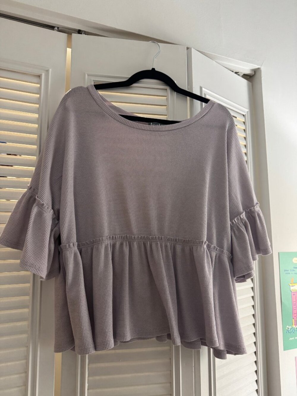 Arula Flowy Lavender Peplum Top Size A (1X)